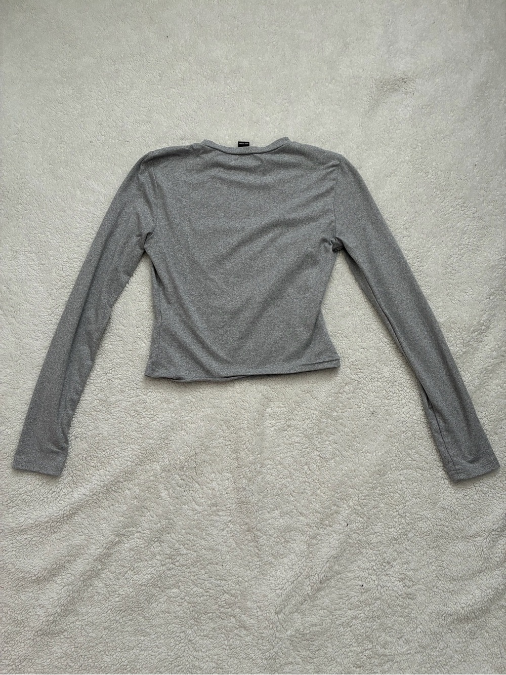 SHEIN Gray Long-Sleeve Crewneck Top